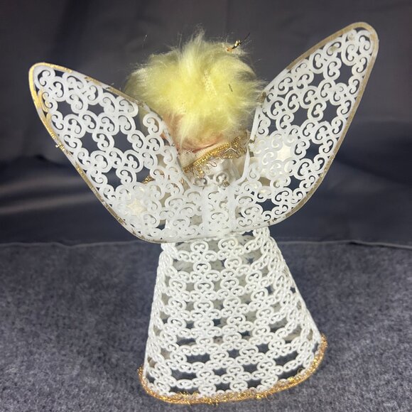 Christmas Angel Tree Topper Vintage Vinyl 1950’s Era Yellow Hair - Picture 9 of 9